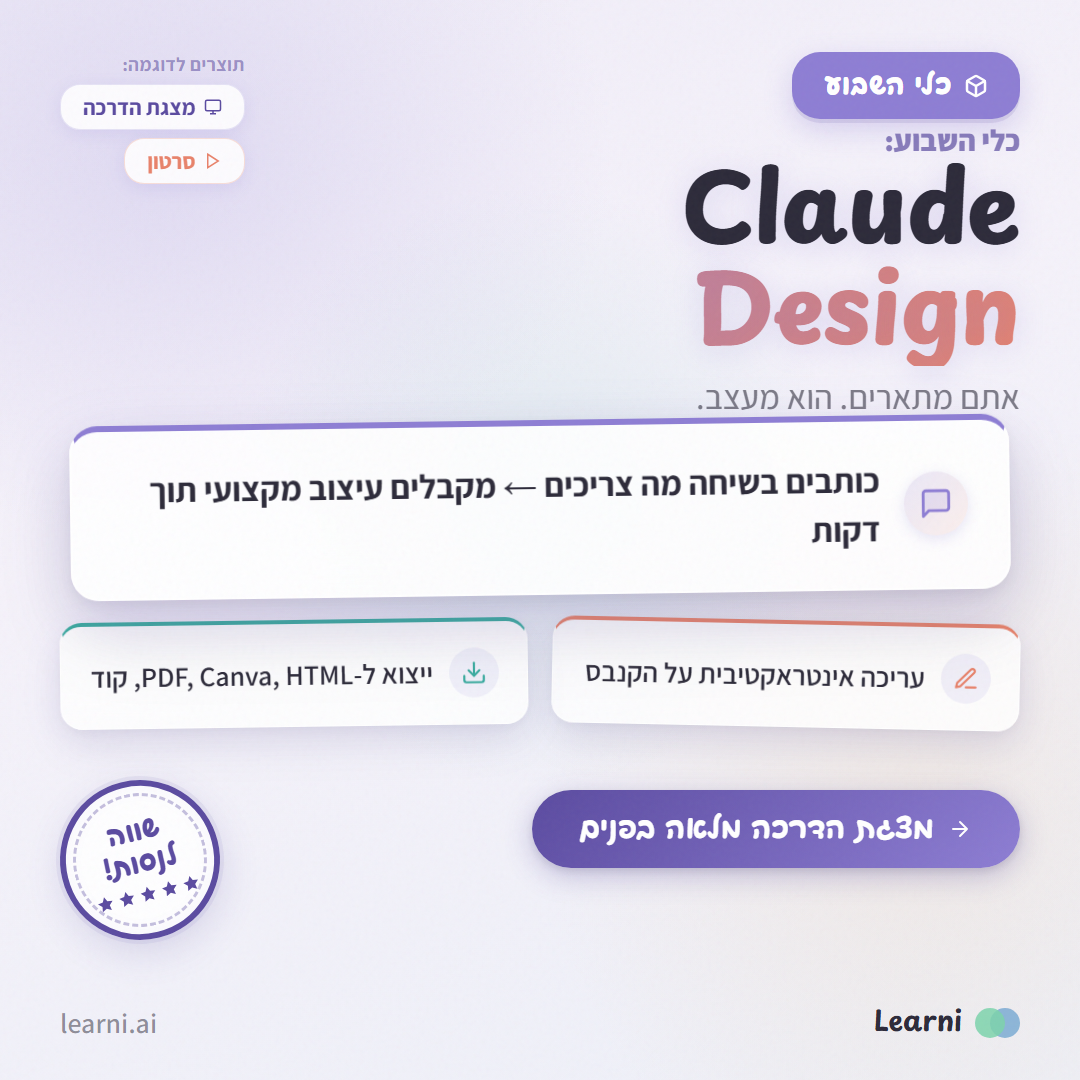 כלי השבוע — Claude Design