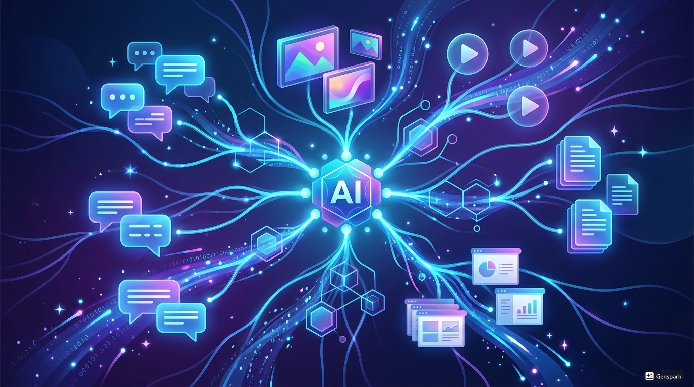 תמונה שנוצרה ב-GenSpark — AI עם כלים סביבו